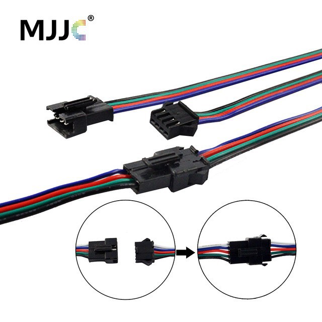 Led Connectors 4 Pin Rgb 5pin Rgbw Male Female Wire Connector With 15cm Cable Shopee Singapore 