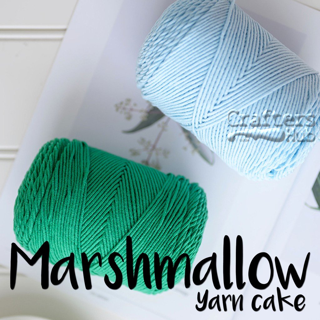 Marshmallow yarn cake 100g Solid colour acrylic blended cotton yarn
