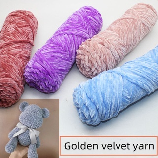 ❤️ Andmade DIY Knitting Yarn Crochet Yarn 100g Knitting Bear Knitted Slippers Golden Velvet Cotton Yarn