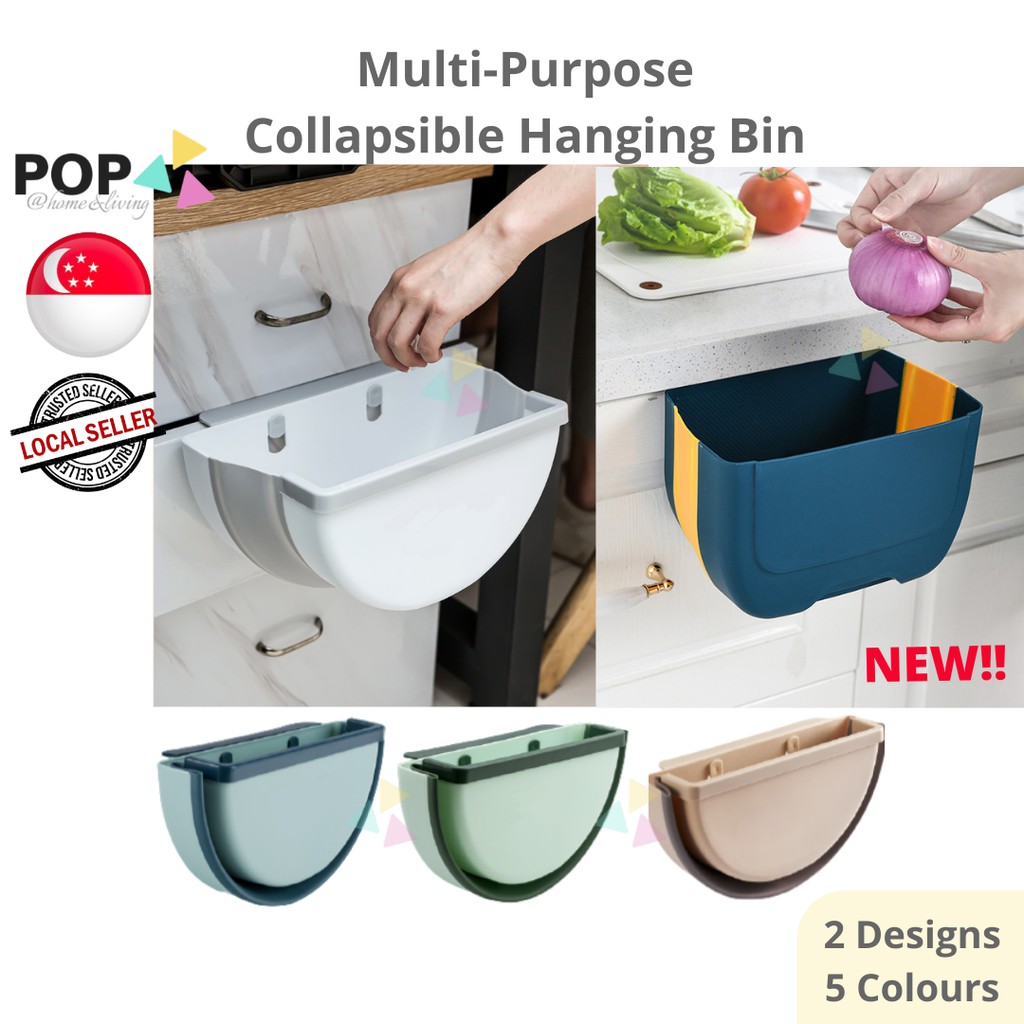 Kitchen Dustbin Hanging Organiser Foldable Collapsible Raya Trash Waste