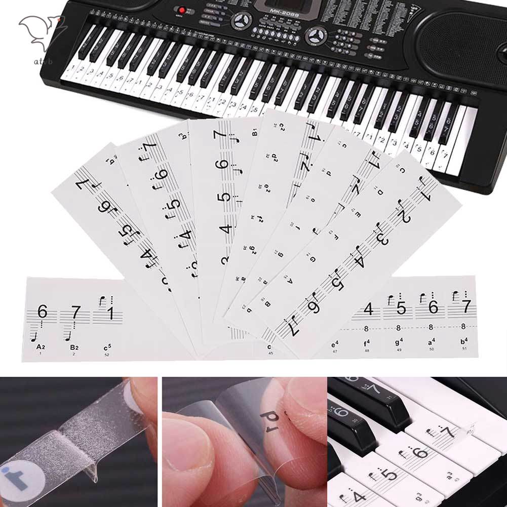 Hyp Transparent Piano Stickers Music Keyboard Key Note Labels 54 61 88 Keyboards Sg Shopee Singapore