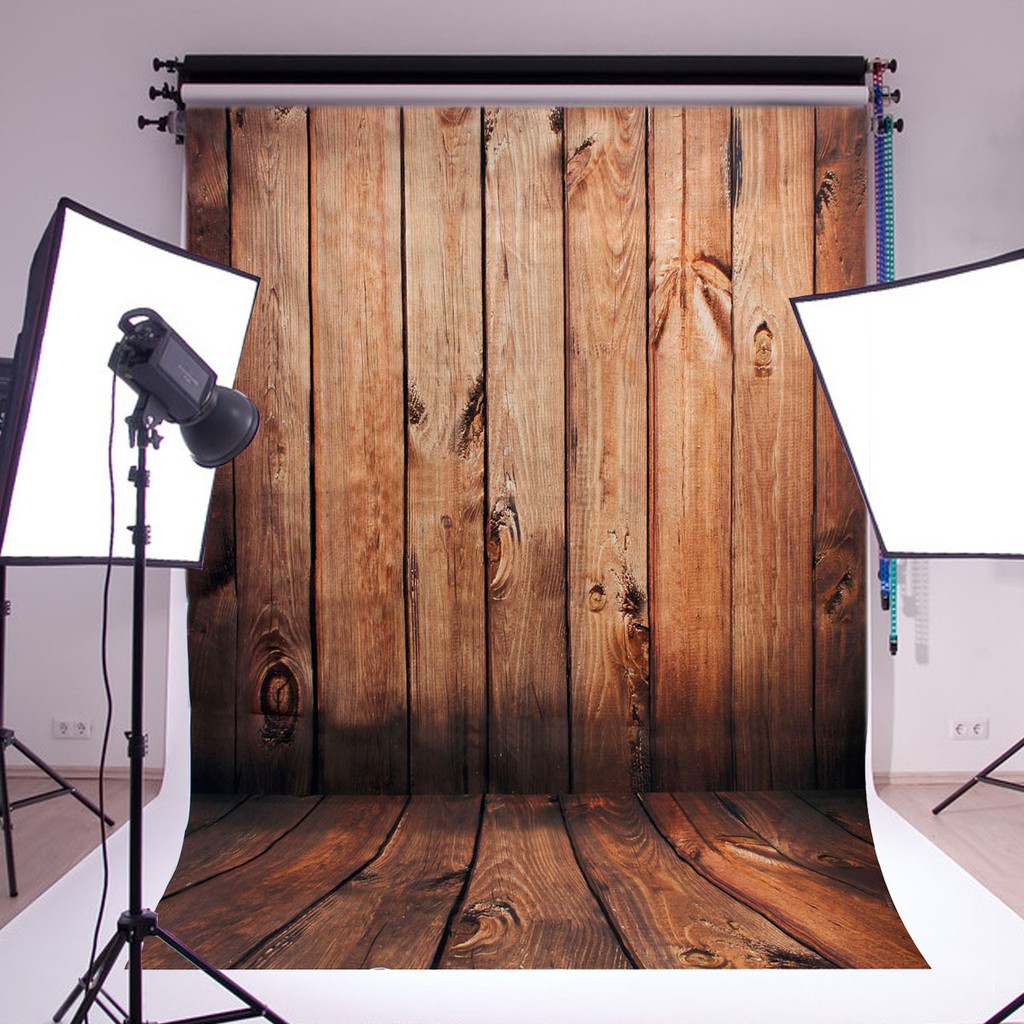 5x7ft Retro Wood Wall Floor Backdrop Photo Background Studio