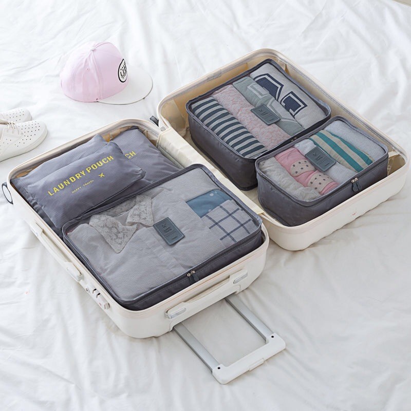 【SG ready stock】6 in 1 Luggage Organiser Storage Bags Travel Pouch Packing Cubes