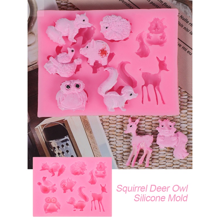 Easter Animal Series Deer Owl Shaped Silicone Mold Craft Cake Decorating ToolJH 