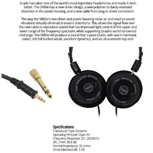 grado sr80e ohms