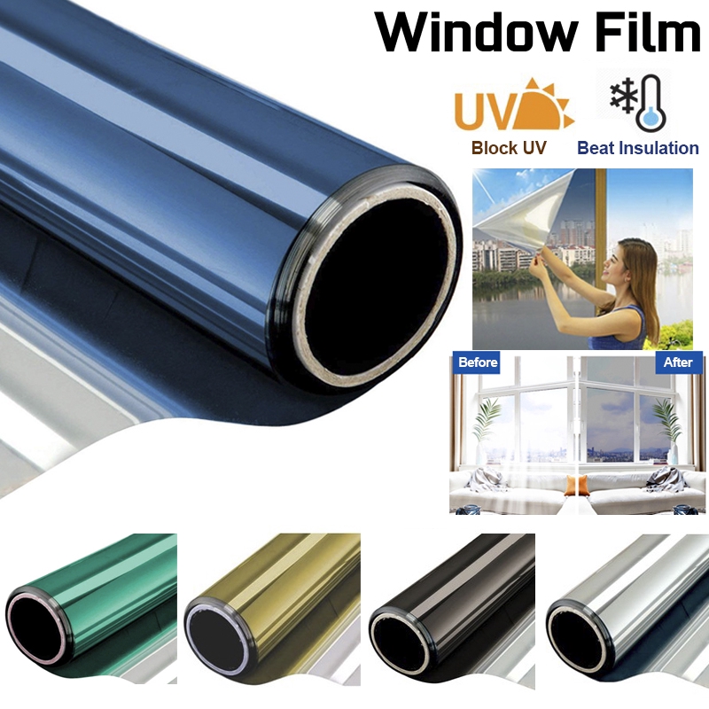 100x80cm Reflective Window Tint Film One Way Mirror Solar UV Heat Cling Sticker 