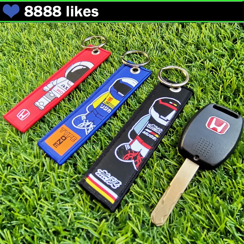 JDM Spoon Sports Racing Keychain Backpack ASIMO Key Ring Strip