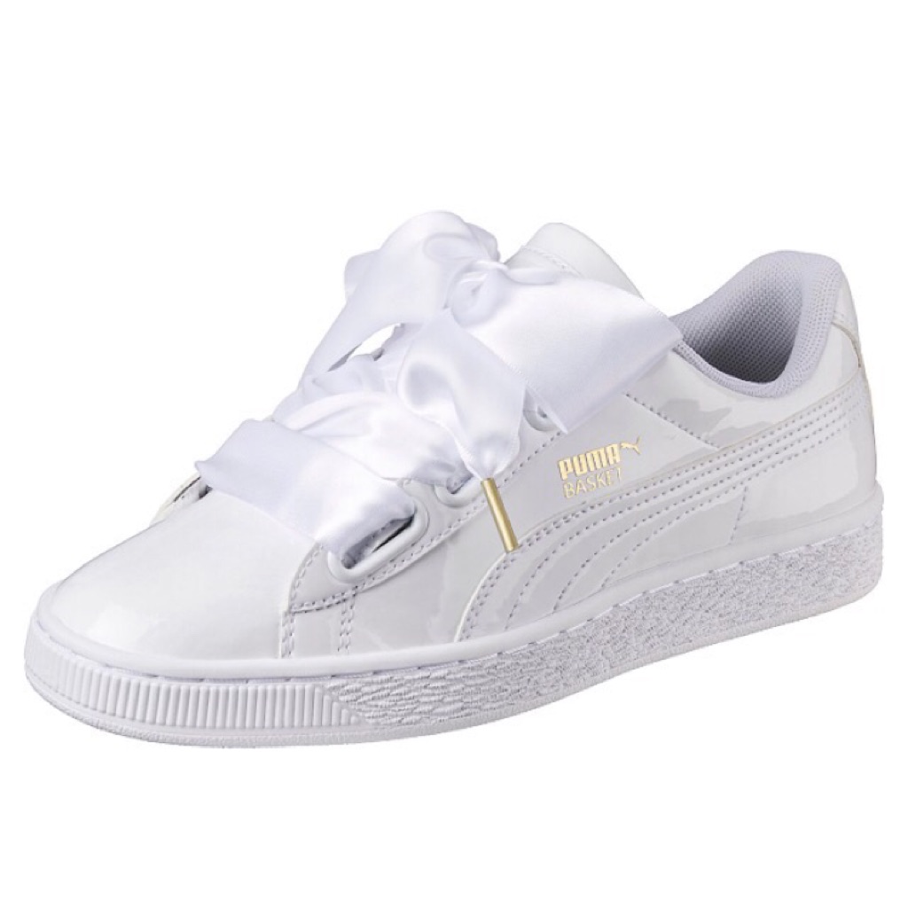 puma basket heart white