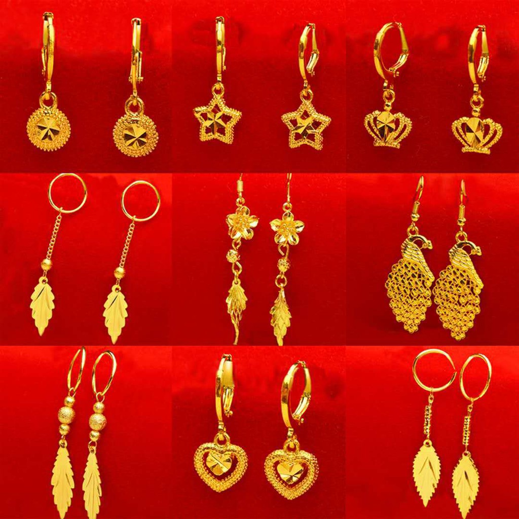 Earrings Female 916 Gold Earrings 916 Gold Earrings Earrings Earrings Earrings European 916 Gold Earrings Long Jewelry J Shopee Singapore