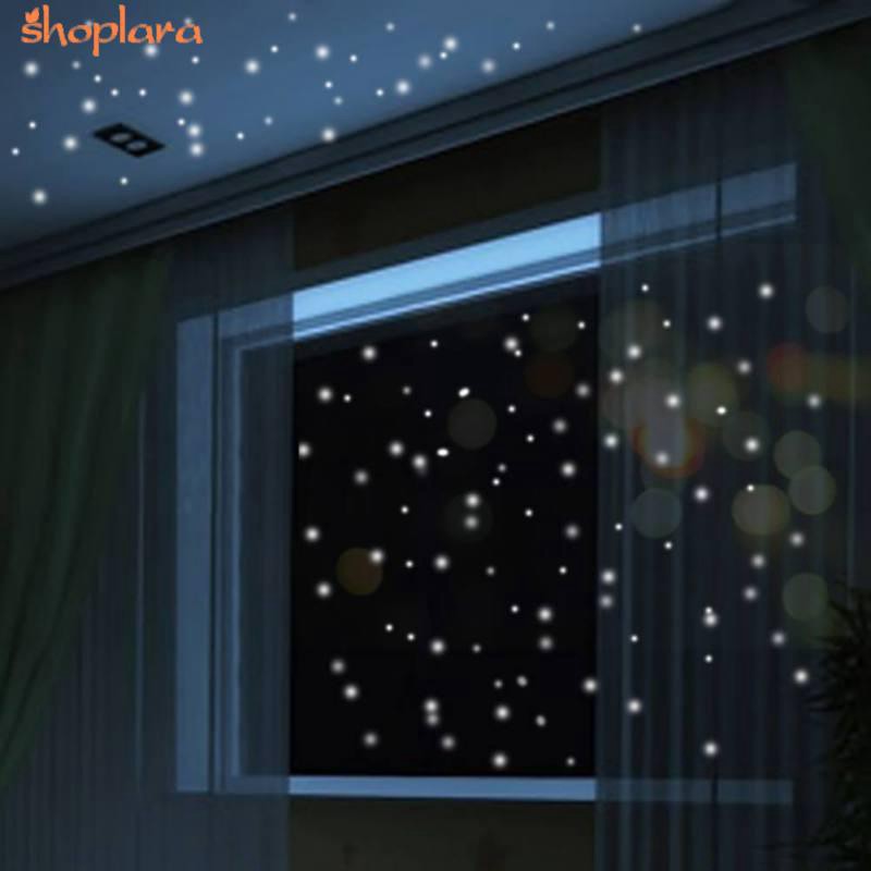 Luminous Glow Dark Star Round Dot Wall Stickers Home Ceiling Decor