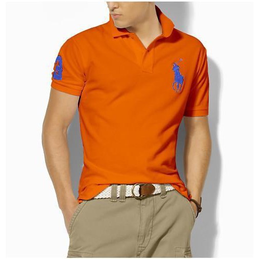 orange and blue ralph lauren shirt