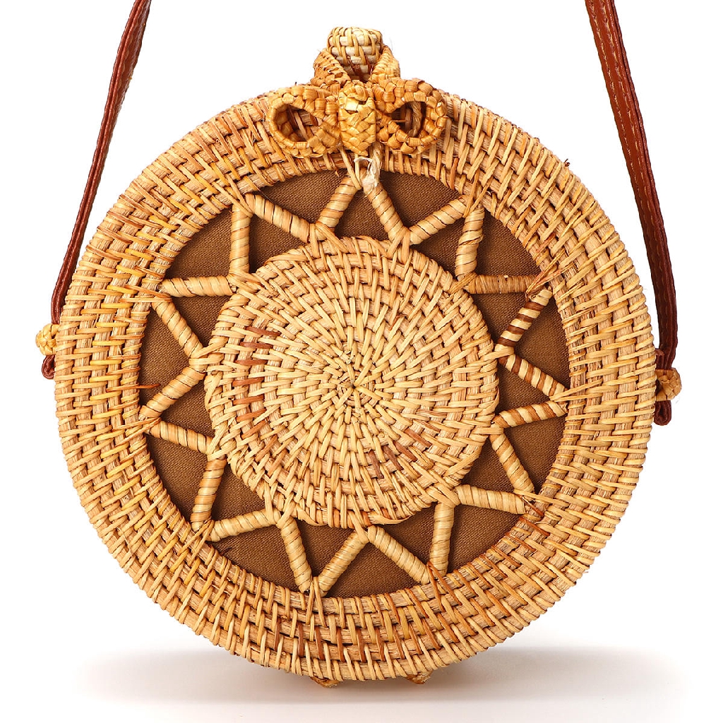 rattan bag round