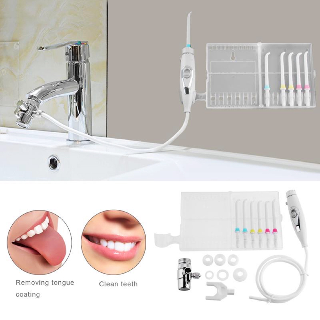6pcs Nozzle Faucet Water Dental Flosser Portable Oral Irrigator