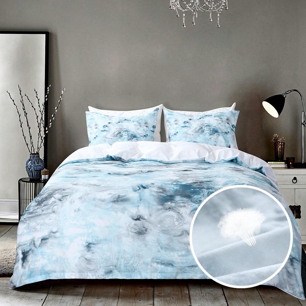 3pcs 100 Polyester Duvet Quilt Cover Pillow Cases Print Soft
