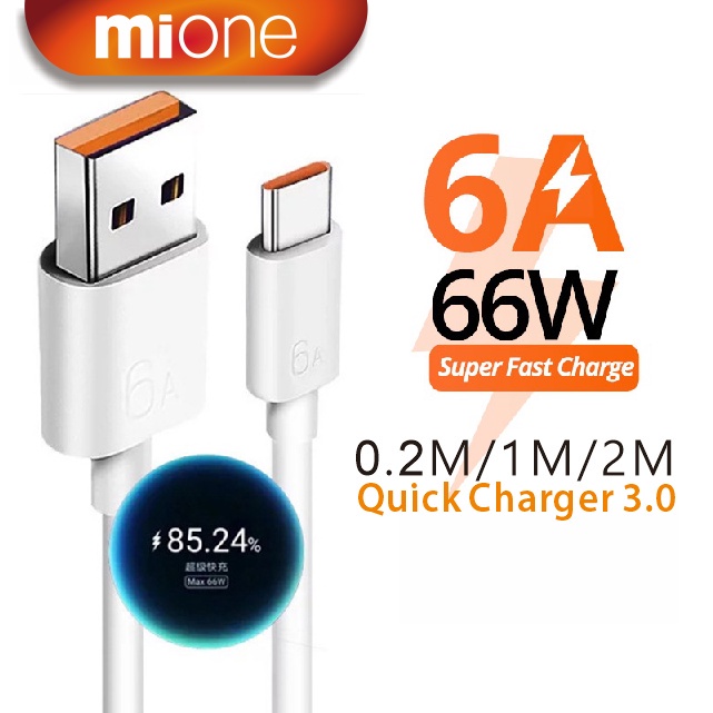 Mione 6A 7A 66W Fast Charger Cable 100w USB To Type C Super Charging ...