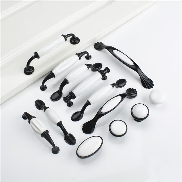 1pc Black White Ceramic Door Handles Country Style Drawer Pulls Knob For Kitchen Cabinet Handles And Knobs Furniture Han Shopee Singapore