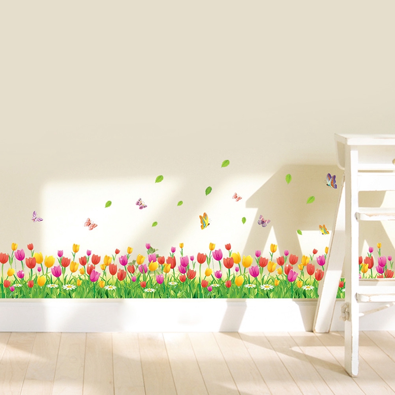 Removable Butterfly Flower Grass Wall Sticker Border Decal Window Decor Hot Sale