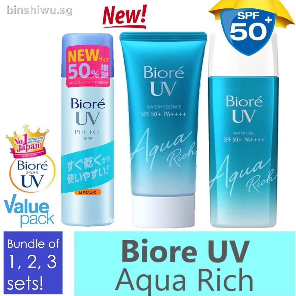 Biore Uv Aqua Rich Watery Essence Gel Spray Sunscreen Sunblock Sun Protector Uv Protection Shopee Singapore