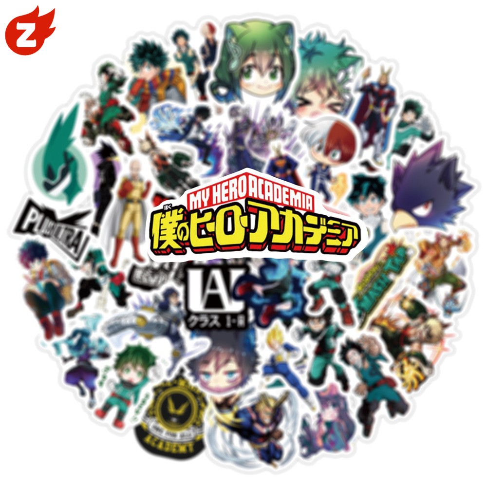 My Hero Academia50Pcs Japan Anime Stickers for Laptop Skateboard Izuku