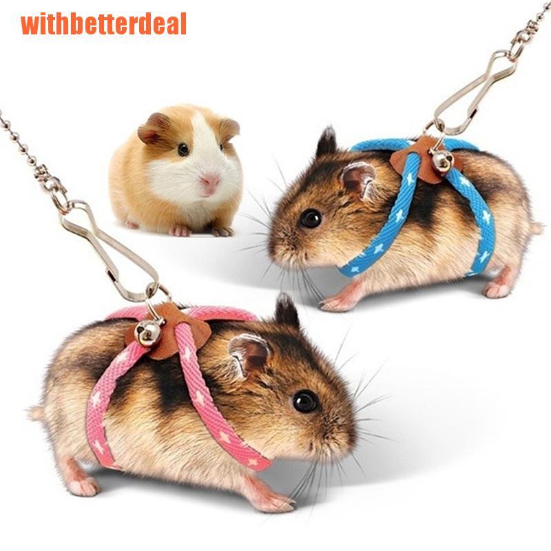 Adjustable Ferret Harness Baby Rabbit Hamster Mouse Reptile Leash Lead with Bell 