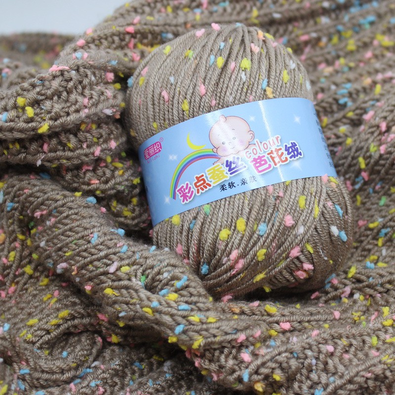 50g DIY Muticolor Colordot Silk Baby Barbie Cashmere Milk Cotton Knitting Wool Yarn