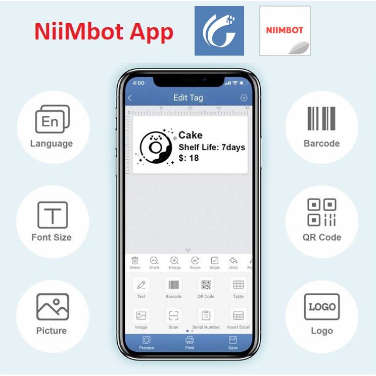 Niimbot B21 Wireless Bluetooth Thermal Label Printer
