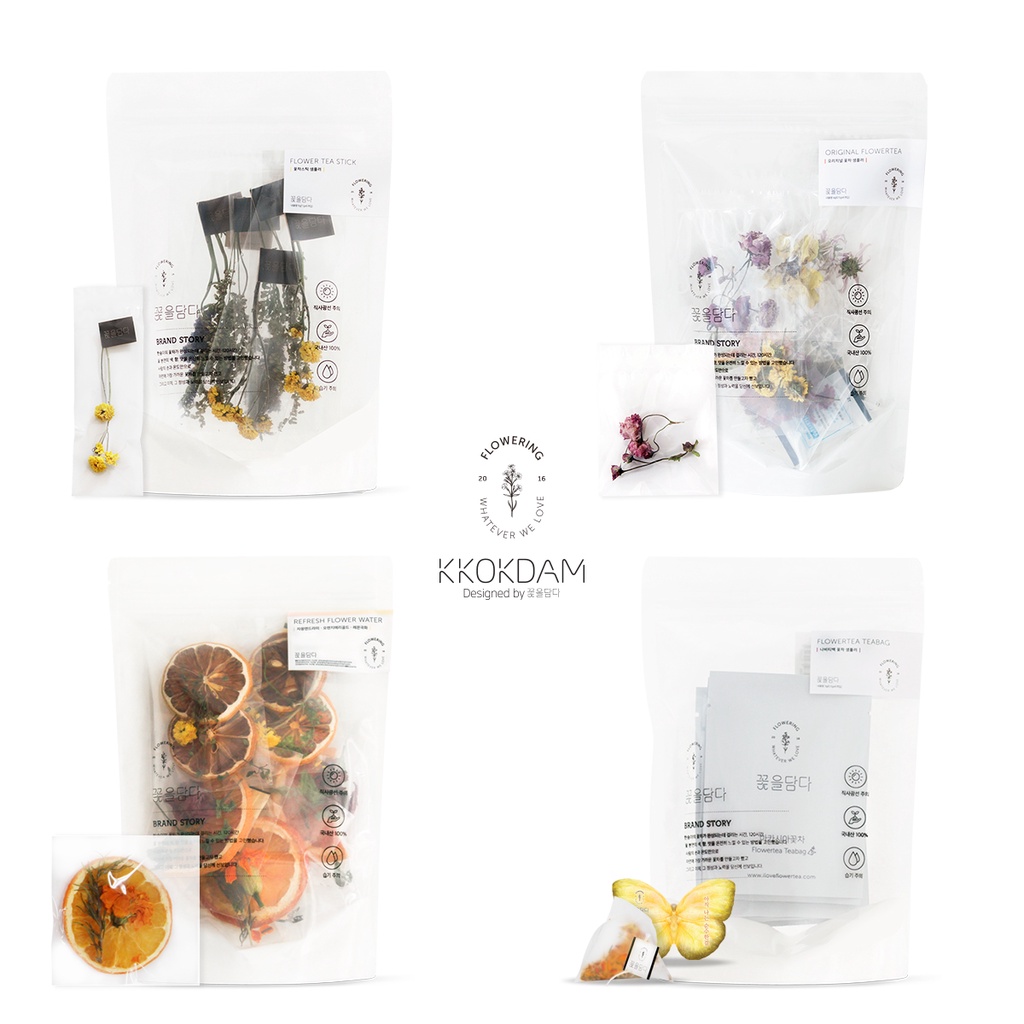 KKOKDAM Flower Tea Sample Kit Series (ALL Tea Category), Korean Tea