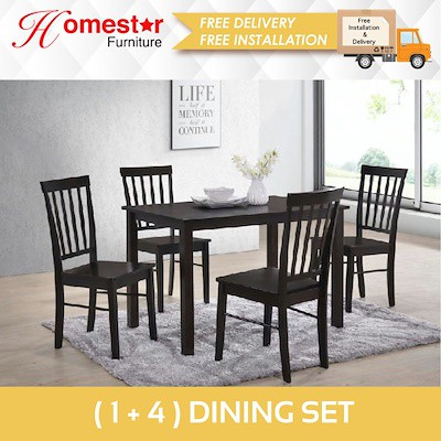 Solid Wood Dining Table And Chair Set, Low Cost Dining Room Chairs Singapore