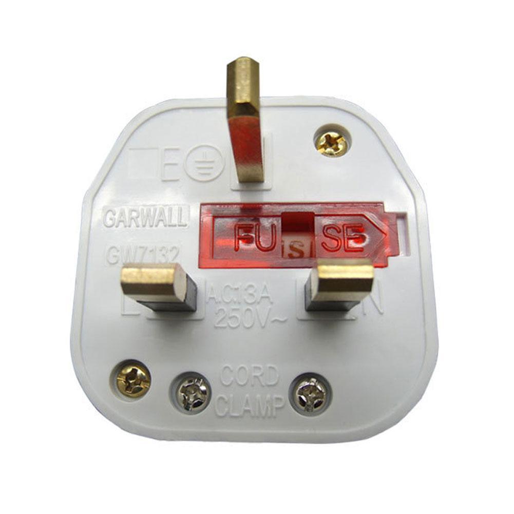 13A 13 Amp Switched Mains Plug White Red Neon Indicator Light M0M6