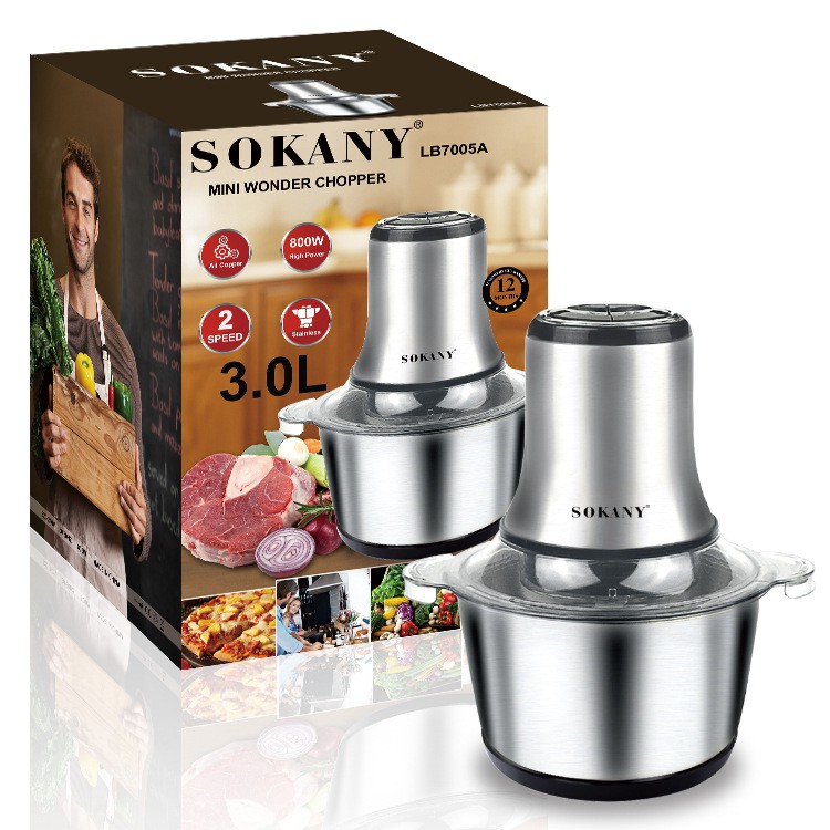 SOKANY 3L Stainless Steel Mixer Blenders 800W 3L Electric Kitchen Meat  Grinder Food Chopper Shredder Cutter Slicer Household Food Processo |  Shopee Singapore