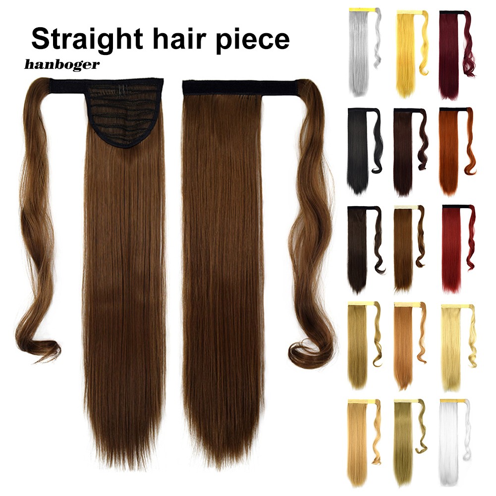 HBR_24 inch Synthetic Fiber Clip in Straight Ponytail Wig Hair