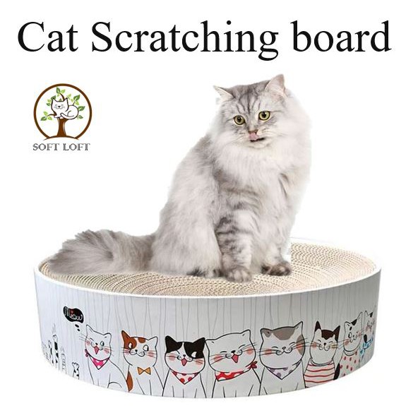 Cat Scratching Cardboard Pad Lounge Bed, Round Scratch Pad, Cat