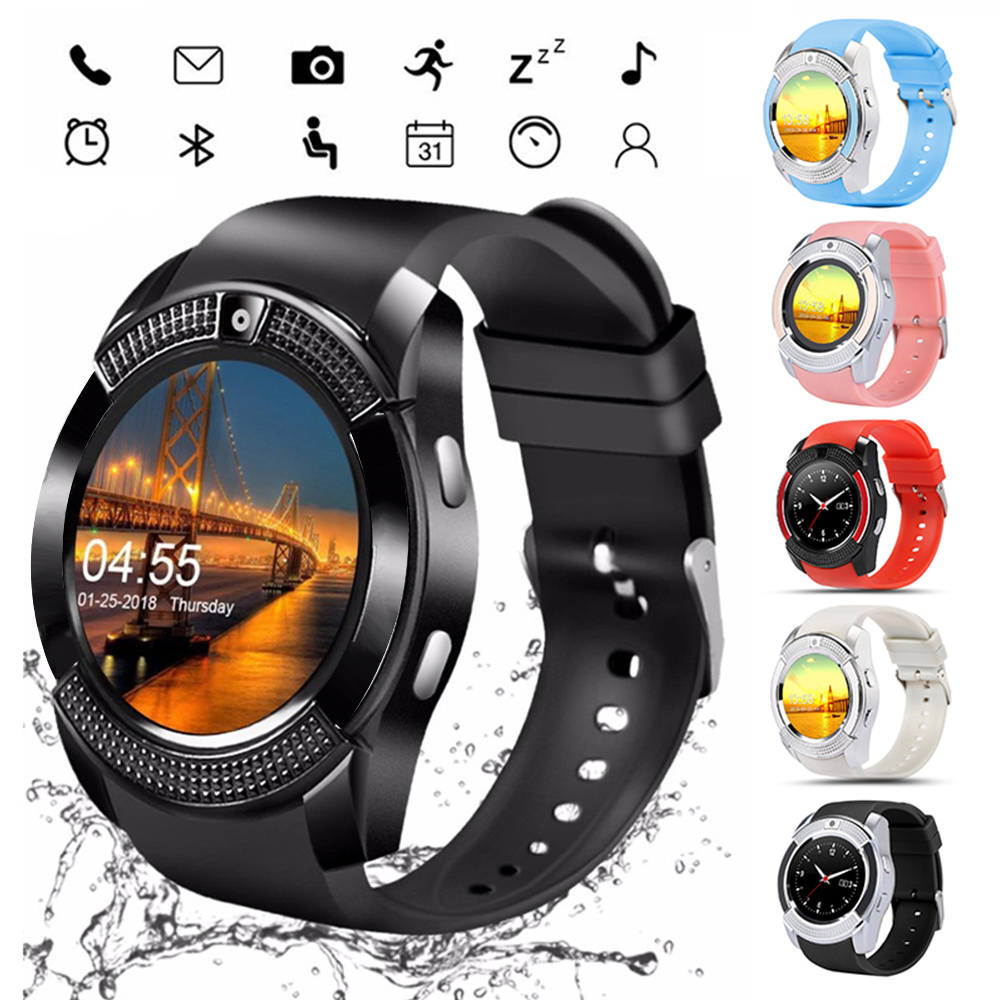 Ready Stock) Smart Shop V8 SmartWatch Bluetooth Smart Watch Touch Screen  Wrist Watch With Camera SIM Card Slot Waterproof Sports Watch For Android |  Shopee Singapore