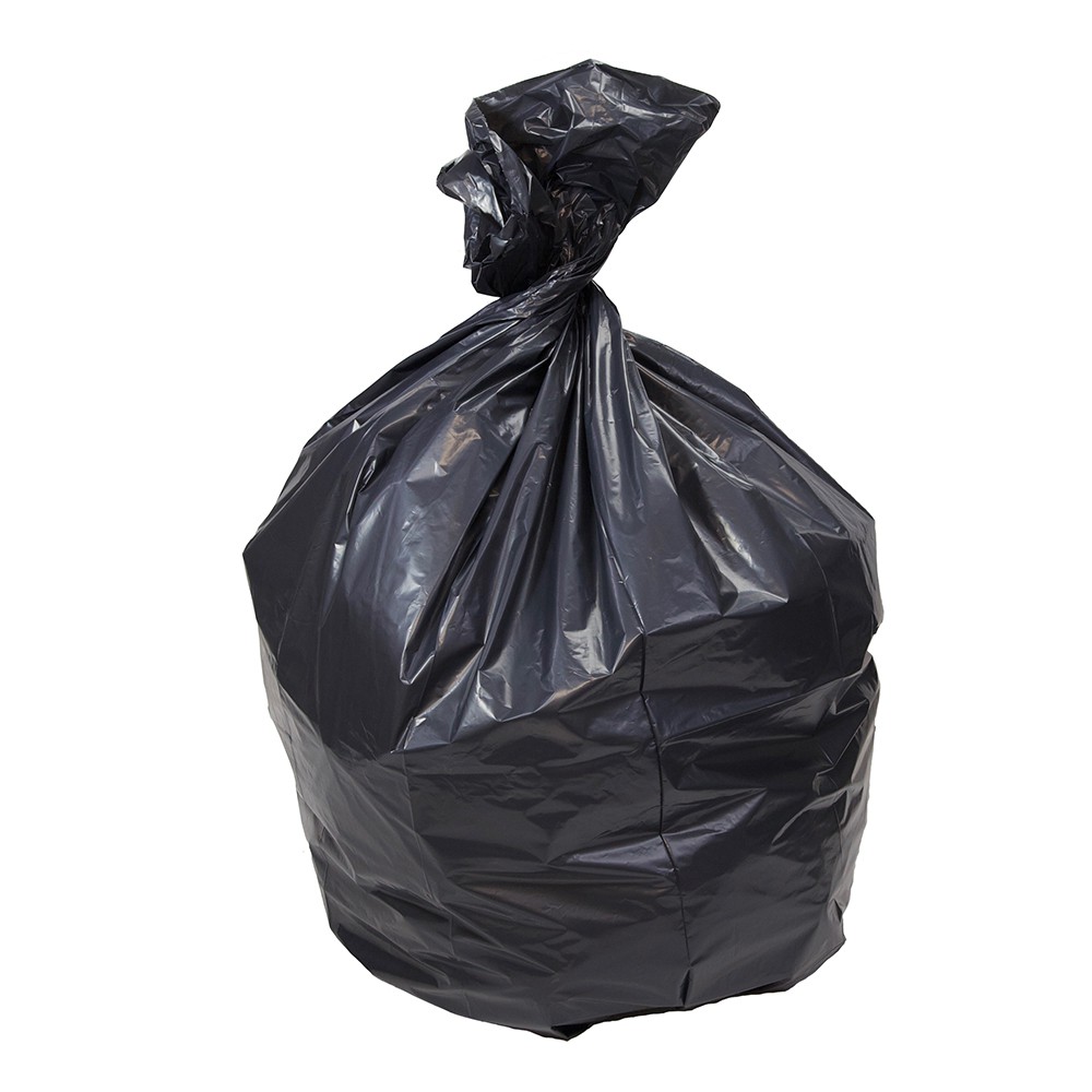 black rubbish bags