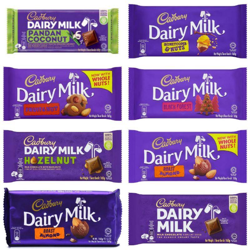 Cadbury Dairy Milk Chocolate Aneka 90g /160g (Option Provide) | Shopee ...