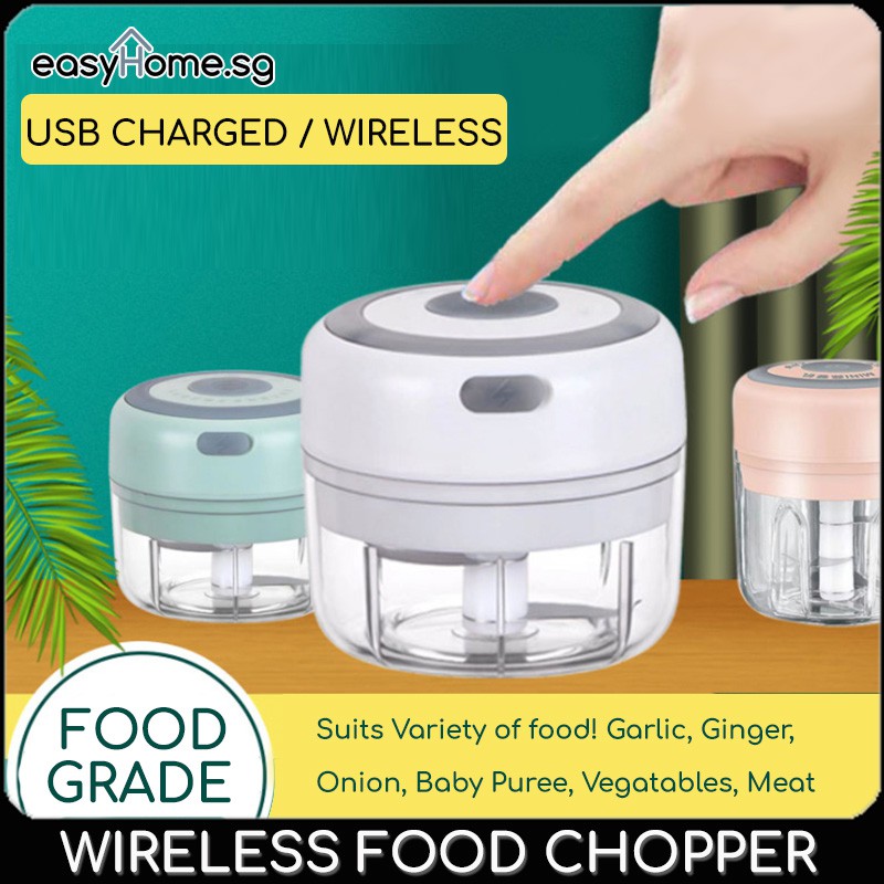 Easyhome.sg Wireless Portable Electric Food Chopper SR01 / Chop Garlic ...