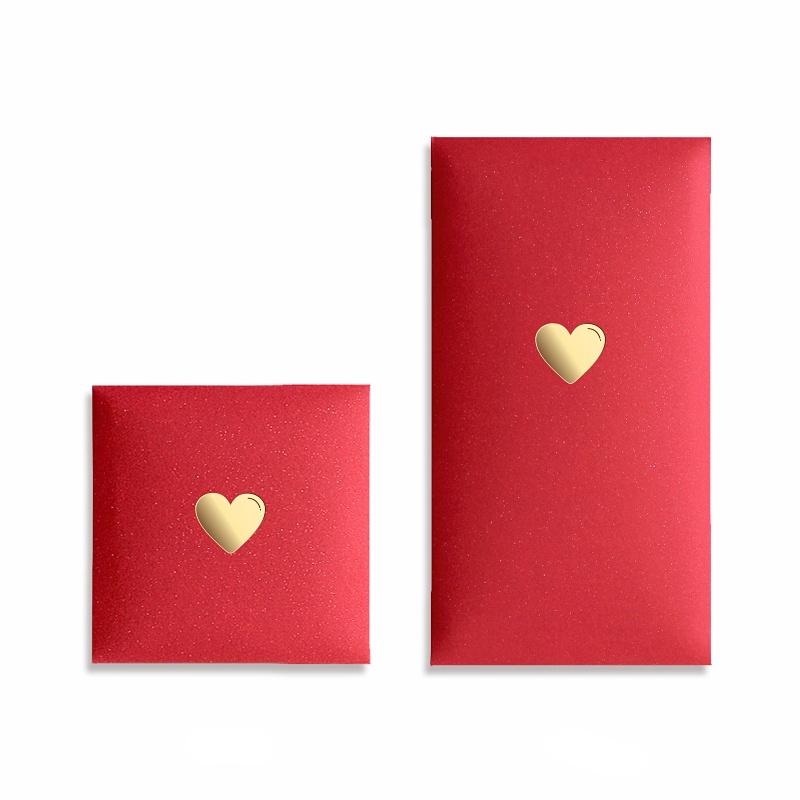HongBao Heart Shapes Money Envelope Red Packet Pack of 10 Lucky Money 