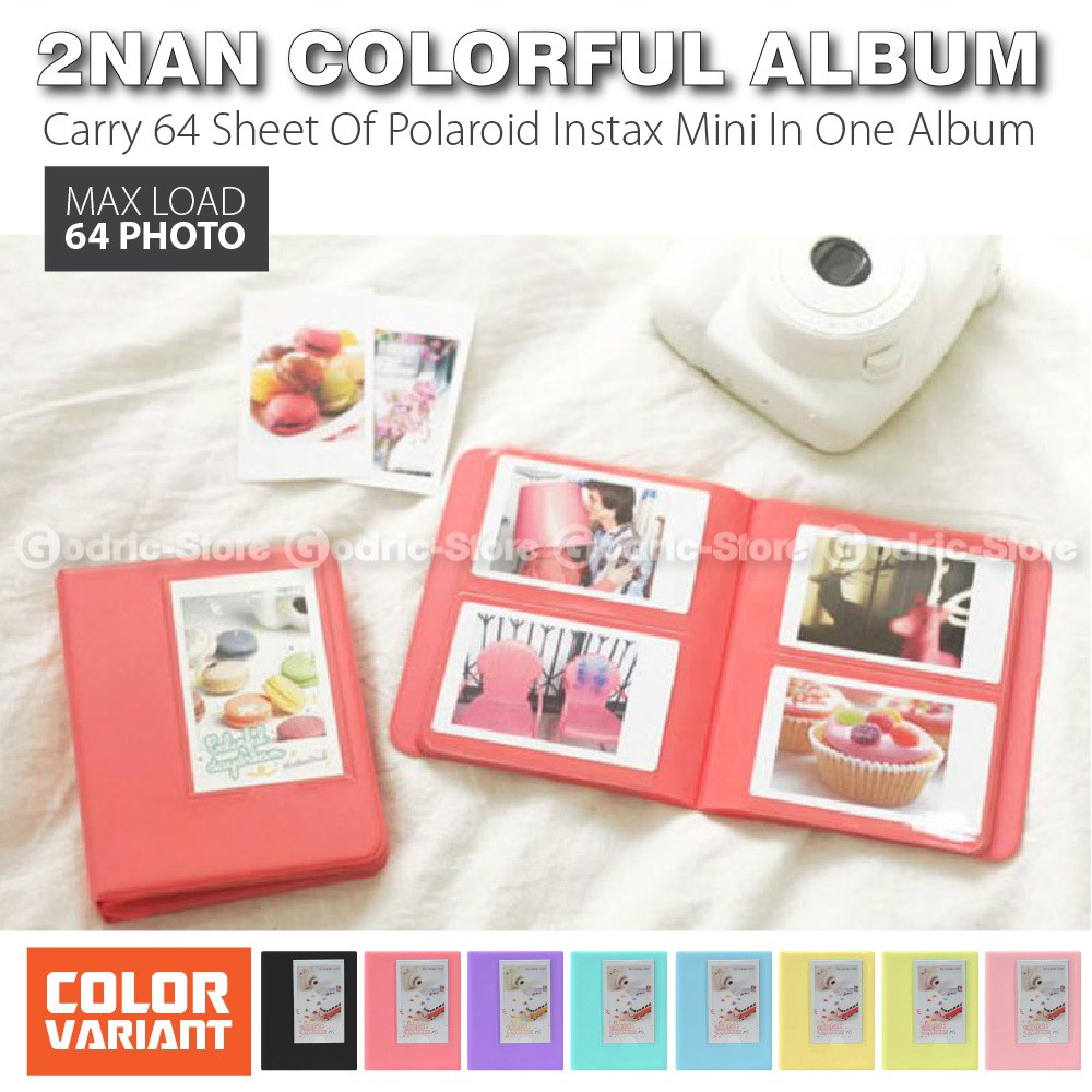 2nan Colorful Album 64 Photos Fujifim Instax Mini Polaroid 8 9 11 25 50 90 Sp2 2r Etc Shopee Singapore