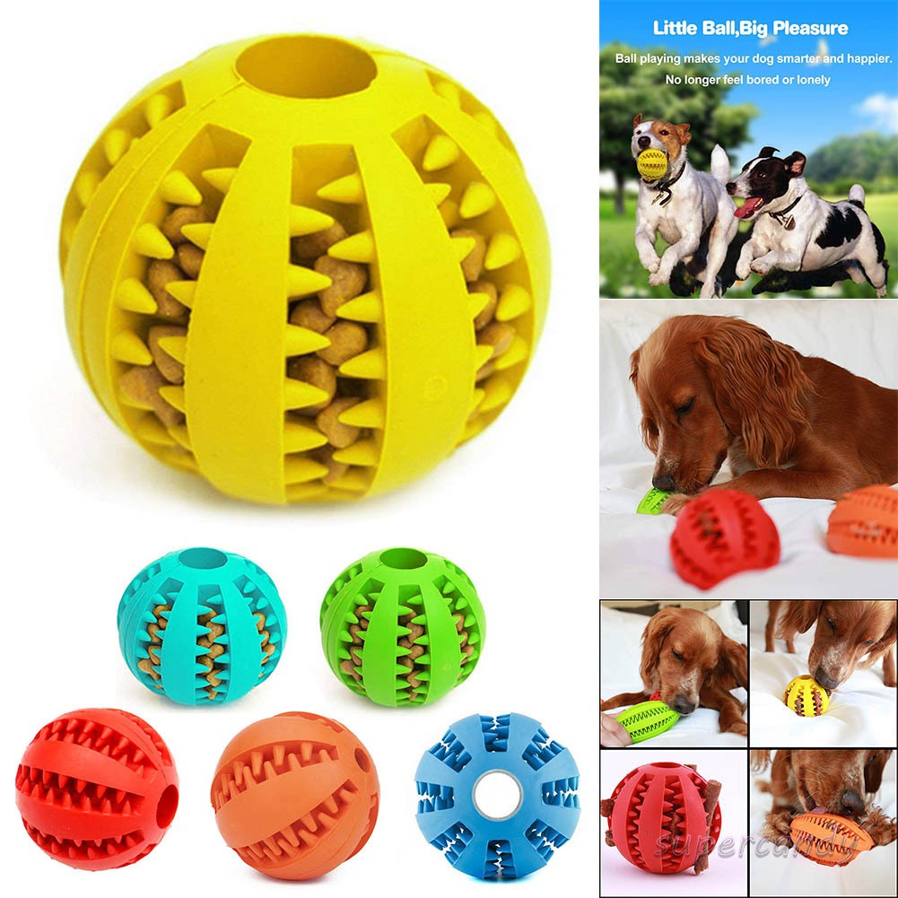 [SP] Dog Treat Round Ball Pet Training BPAFree NonToxic Rubber Tooth
