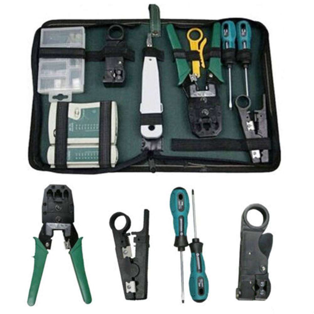 RJ45 RJ11 Crimper Lan Network Cabling Crimp Cable Tester Hand