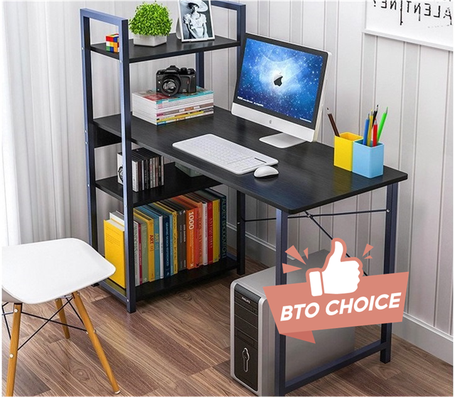 bookshelves with study table