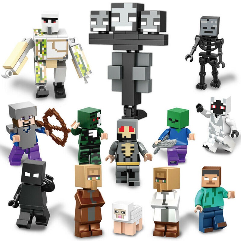 16Pcs Minecraft My World Series Mini Figures Characters Building Blocks Fit Lego 