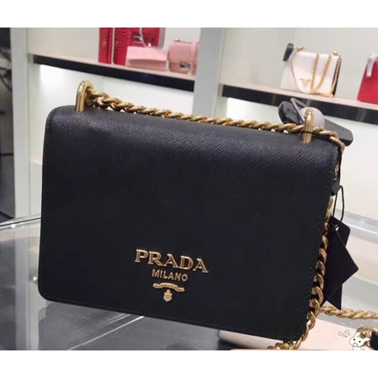 prada black chain bag