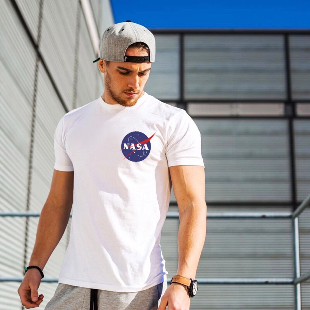 Minimalist Monochrome Couple Unisex Nasa Streetwear T Shirt Top