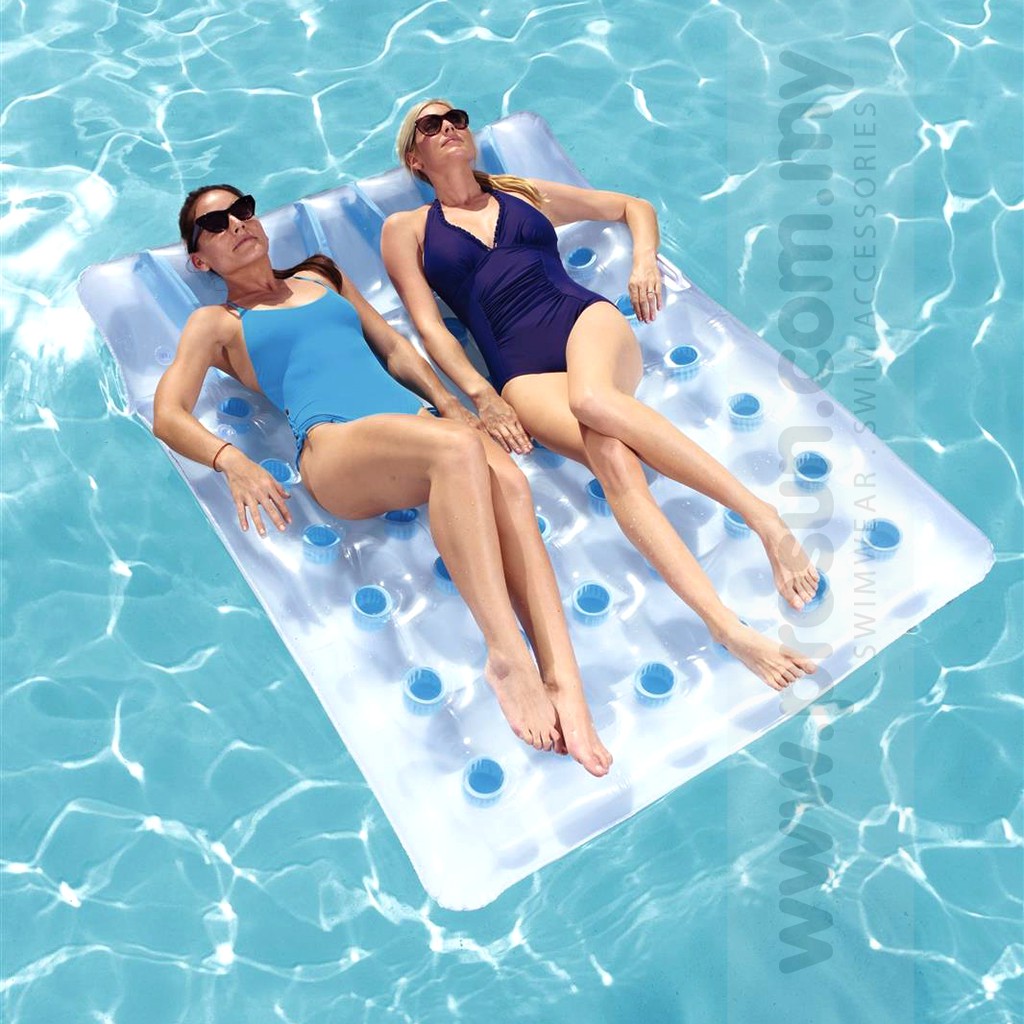 prosun bestway double beach bed lounge inflatable air mat mattress swim pool float floaties ws double pool lounge shopee singapore