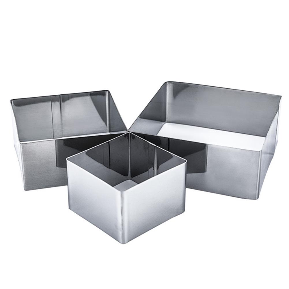 Square Cake Cutters 3PCS/Set Stainless Steel Cookies Circle Cut Mould Mousse Biscuit Ring Baking