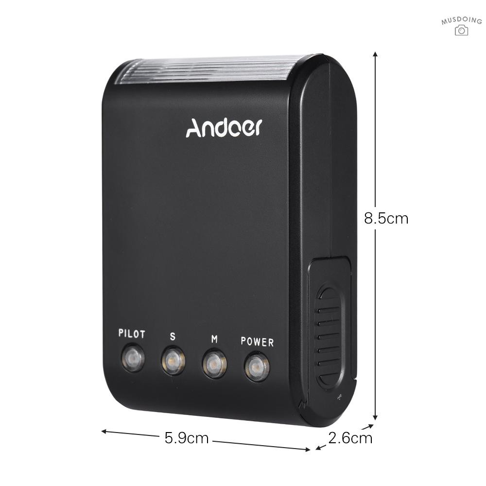 PCERAndoer WS-25 Professional Portable Mini Digital Slave Flash Speedlite On-Camera Flash with Universal Hot Shoe GN18