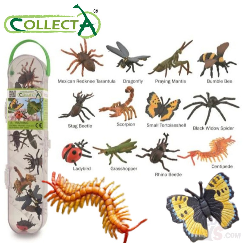 Lot 12 Realistic Insects Animal Figures Bug Toy Spider Beetle Bee Centipede 