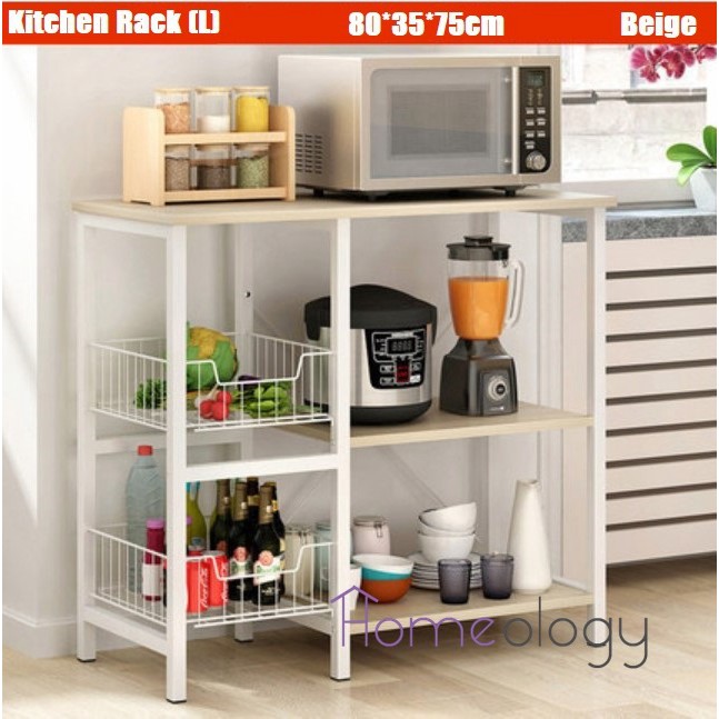 Large Kitchen Rack Storage Organizer Adjustable Shelf Movable