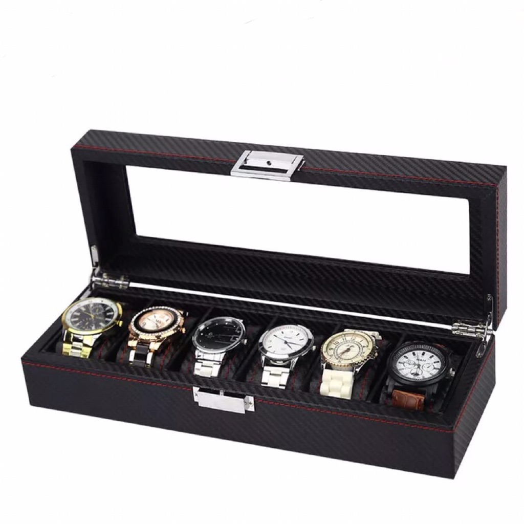Premium Carbon Fibre Luxury Watch Box for six (6) watches Shopee